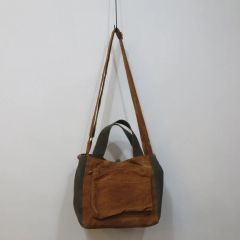 富沢恭子 柿渋染めワンハンドルバッグ 布製 ブラウン - メルカリ