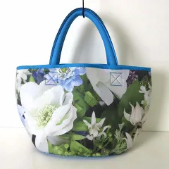 センソユニコ Senso unico FiORi フィオリ バッグ トートバッグ ボンディング素材 ボタニカル フラワー柄 グリーン 緑 白 ターコイズブルー かばん 鞄 カバンのサムネイル