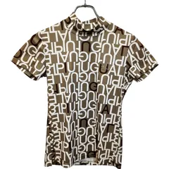 1PIU1UGUALE3 GOLF ウノピゥウノウグァーレトレ ゴルフ S/S MOCK NECK FULL MIX LOGO 総柄 半袖 モックネック Tシャツ GST137 POE398 1 ベージュ/ホワイト レディースのサムネイル
