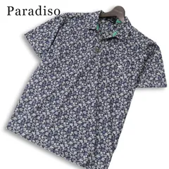 Paradiso パラディーゾ ゴルフ 春夏★ 半袖 花柄 総柄 ロゴ刺繍 ポロシャツ 大きいサイズ 特大 Sz.3L メンズのサムネイル