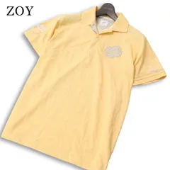 ZOY ゾーイ ゴルフ 春夏★ 麻 リネン混 半袖 鹿の子 ロゴ刺繍 ワッペン ポロシャツ 日本製 Sz.2 メンズのサムネイル