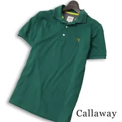 Callaway キャロウェイ ゴルフ 春夏★ 半袖 鹿の子 ロゴ刺繍 ポロシャツ 日本製 Sz.M メンズ 緑のサムネイル