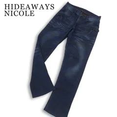 HIDEAWAYS NICOLE ハイダウェイ ニコル ストレッチ USED加工 カモフラ柄 シューカット デニム パンツ ジーンズ Sz.46 メンズのサムネイル