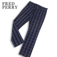 FRED PERRY フレッドペリー 通年★ ストレッチ チェック スキニー パンツ Sz.L メンズのサムネイル