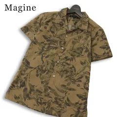 Magine マージン 春夏★ 半袖 総柄 ボタニカル柄 アロハ シャツ 日本製 Sz.46 メンズのサムネイル