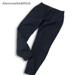 【新品 未使用】 Abercrombie&Fitch アバクロンビー＆フィッチ 通年★ イージー ストレッチ ジョガー パンツ Sz.M メンズ 紺のサムネイル