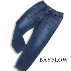 BAYFLOW ベイフロー 通年★ ストレッチ イージー ウォッシュ加工 スウェット デニム ジョガー パンツ ジーンズ Sz.3 メンズのサムネイル