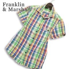 Franklin & Marshall フランクリン＆マーシャル 春夏★ 半袖 チェック柄 スリム ワッペン シャツ Sz.S メンズのサムネイル