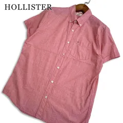 HOLLISTER ホリスター 春夏★ 半袖 ロゴ刺繍 ボタンダウン シャツ Sz.M メンズ