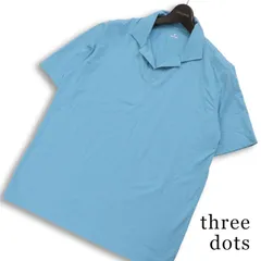 three dots スリードッツ 春夏★ 半袖 スキッパー ポロシャツ 日本製 Sz.L メンズのサムネイル