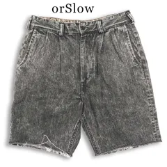 orSlow オアスロウ 春夏★ ウォッシュ加工 カットオフ ハーフ デニム ショート パンツ ジーンズ Sz.2 メンズ 日本製のサムネイル