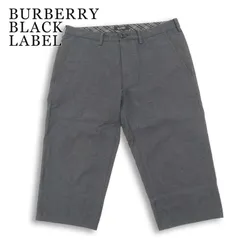 BURBERRY BLACK LABEL バーバリー ブラックレーベル ロゴ ストレッチ チェック使い ハーフ クロップド パンツ Sz.73 メンズのサムネイル