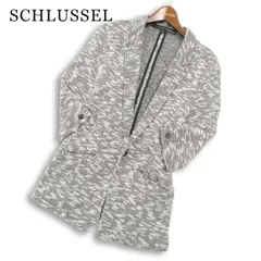 SCHLUSSEL シュリセル 春夏★ 7分袖 メランジ ニット アンコン テーラード ジャケット Sz.3 メンズのサムネイル
