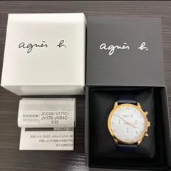 (r3785)【美品】Agnes b. アニエスべー 腕時計 メンズ ソーラークロノグラフ時計 マルチェロシリーズ VR42-KDD0 ネイビー 稼働品のサムネイル