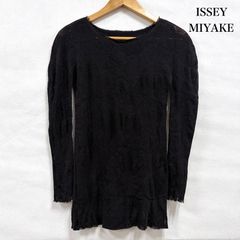 ISSEY MIYAKE イッセイミヤケ ウール 長袖カットソー チュニック M イッセイミヤケ A-POC メッシュ ニット フリンジ 長袖 カットソー