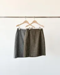 ounce Classic ヘリンボーン スカート ミディ丈 ブラウン Sのサムネイル