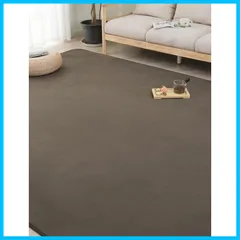 【特価セール】ＨＡＲＵＭＩＮ カーペット ラグ ラグマット 洗える 185×185cm 約2畳 絨毯 北欧 おしゃれ 抗菌 防臭 滑り止め オールシーズン 床暖房 ホットカーペット対応 床保護マット ブラウンのサムネイル