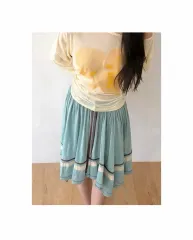 ヴィンテージ ミディ スカート / はぐみ森ガール 蒼井 優 オリエンタル ミント チョコ ablyのサムネイル