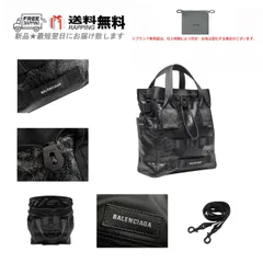BALENCIAGA バレンシアガ ARMY TOTE SMALL トート バッグ BAG スモール ロゴ レザー イタリア製 新品 ★ 1000 ブラック M458..のサムネイル