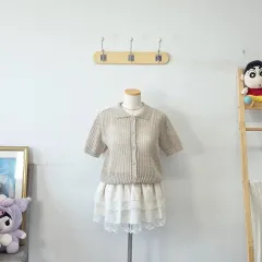 ヴィンテージ ベージュ メッシュ KARA（カラ） Tシャツ 羽織のサムネイル