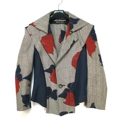 vintage JUNYA WATANABE ジュンヤワタナベ COMME des GARCONS コムデ ギャルソン 変形 テーラード ジャケット グレンチェック 花柄 マルチカラー サイズ不明のサムネイル