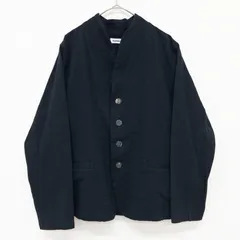 Plantation プランテーション ジャケット ノーカラー バックプリーツ コットン ブラック 日本製 レディース M b02498のサムネイル