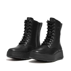フィットフロップ レディース シューズ ブーツ・レインブーツ アンクル レース レザー FitFlop FMode Leather LaceUp Flatform Ankle Boots All Blのサムネイル