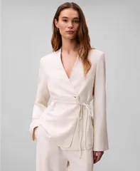 カルバンクライン レディース アウター ジャケット・ブルゾン ブレザー Calvin Klein WomensingleButton Blazer Tofuのサムネイル