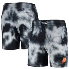 ニューエラ メンズ ボトムス ハーフパンツ・ショーツ ショートパンツ フリース Mens New Era Black Phoenix Suns Fleece TieDye Shorts Black ブのサムネイル