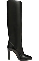 サントーニ レディース シューズ ブーツ・レインブーツ レザー ヒール Santoni Womens leather highheel boot Black ブラックのサムネイル