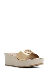 アルド レディース シューズ ヒール プラットフォーム サンダル ALDO Menhaden Platform Wedge Slide Sandal Gold ゴールドのサムネイル