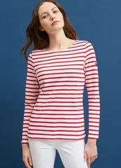 セイントジェームス レディース トップス シャツ Saint James MINQUIDAME Breton Striped Shirt with Long Sleeve WhiteRed ホワイトのサムネイル