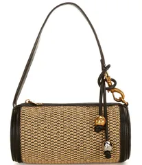 スティーブ マデン レディース バッグ Steve Madden Raffia Tassel Barrel Shoulder Bag BlackNatural ブラックのサムネイル