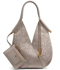 ダナキャラン レディース バッグ フラワー柄 ミニ フラワー Donna Karan Baldwin Perforated Floral Mini Shoulder Bag Sand サンドのサムネイル