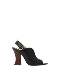 ランバン レディース シューズ サンダル レザー Lanvin Womens 100mm Leather Sandals with Buckle Black ブラックのサムネイル