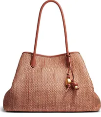 ダナキャラン レディース バッグ Donna Karan Weekend Straw Medium Tote Bag Amber アンバーのサムネイル