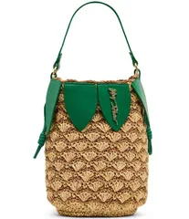 ベッツィジョンソン レディース バッグ Betsey Johnson Pineapple Straw Drawstring Bucket Bag Naturalのサムネイル