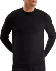 テッドベーカー メンズ アウター ニット・セーター クルーネック Ted Baker Textured Stitch Crewneck Sweater Black ブラックのサムネイル