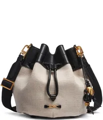ダナキャラン レディース バッグ Donna Karan Weekendrawstring Canvas Bucket Bag NaturalBlack ブラックのサムネイル