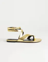 トップショップ レディース シューズ サンダル Topshop Erika flat sandals GOLD ゴールドのサムネイル