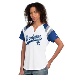 スターター レディース トップス Tシャツ Womenstarter White Los Angeles Dodgers Game Onotch Neck TShirt Lad White ホワイトのサムネイル