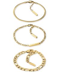 カルバンクライン レディース アクセサリー ブレスレット・バングル・アンクレット Tシャツ Calvin Klein Stainlessteel 3Pc Set Mixed Chain Bracele