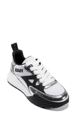 ダナ キャラン ニューヨーク レディース シューズ スニーカー DKNY Zanira Mixed Media Sneaker Nickel Black ブラックのサムネイル