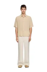 サンドロ メンズ トップス シャツ プリーツ SANDRO Pleated shirt with shark collar Sand サンドのサムネイル