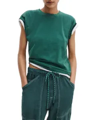 ラグアンドボーン レディース トップス Tシャツ rag bone Distressed Washed Kelly Boxy Tee Forest フォレストのサムネイル
