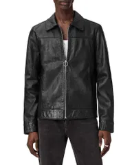 オールセインツ メンズ アウター ジャケット・ブルゾン レザー ALLSAINTS Alkan Leather Jacket Black ブラックのサムネイル