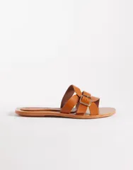 エイソス レディース シューズ サンダル ASOS DESIGN Feature interlocking flat sandals in tan タンのサムネイル