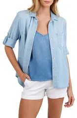 ベラダール レディース トップス シャツ デニム Bella Dahl Split Back Denim Shirt Light Sun Spray デニムのサムネイル