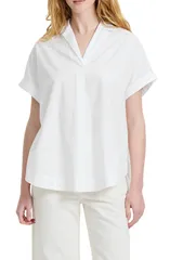 フレンチコネクション レディース トップス シャツ コットン French Connection Cotton Poplin Popover Top Summer White ホワイトのサムネイル