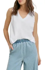フェイバリット ドーター レディース トップス シャツ Vネック コットン Favorite Daughter Theveryday Organicotton VNeck Tank White ホワイのサムネイル